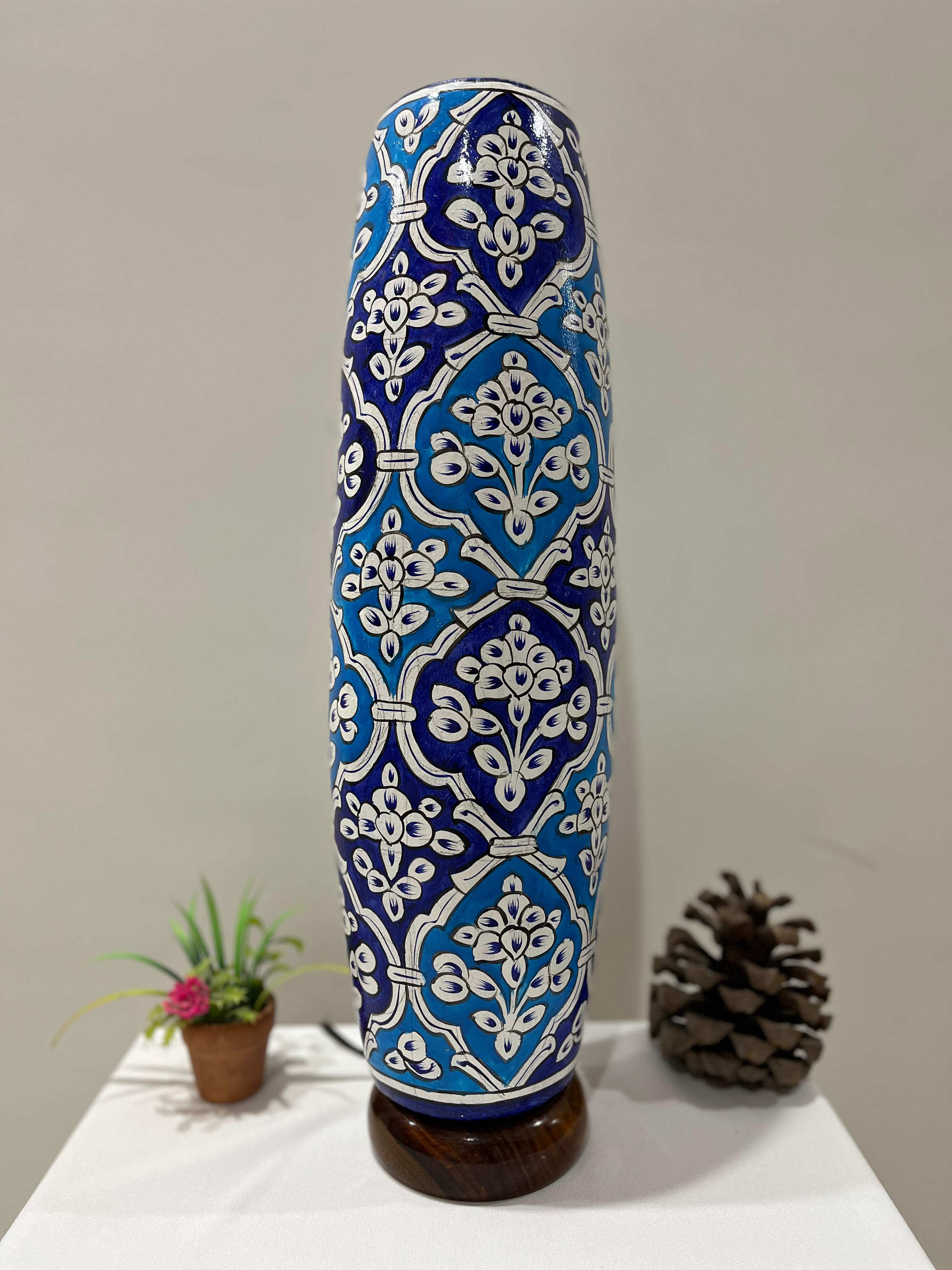Handcrafted Camel Skin Bottle Lamp - Ornate Moroccan Style Table Lamp with Intricate Floral Patterns | Available in 12", 16" & 21" Sizes