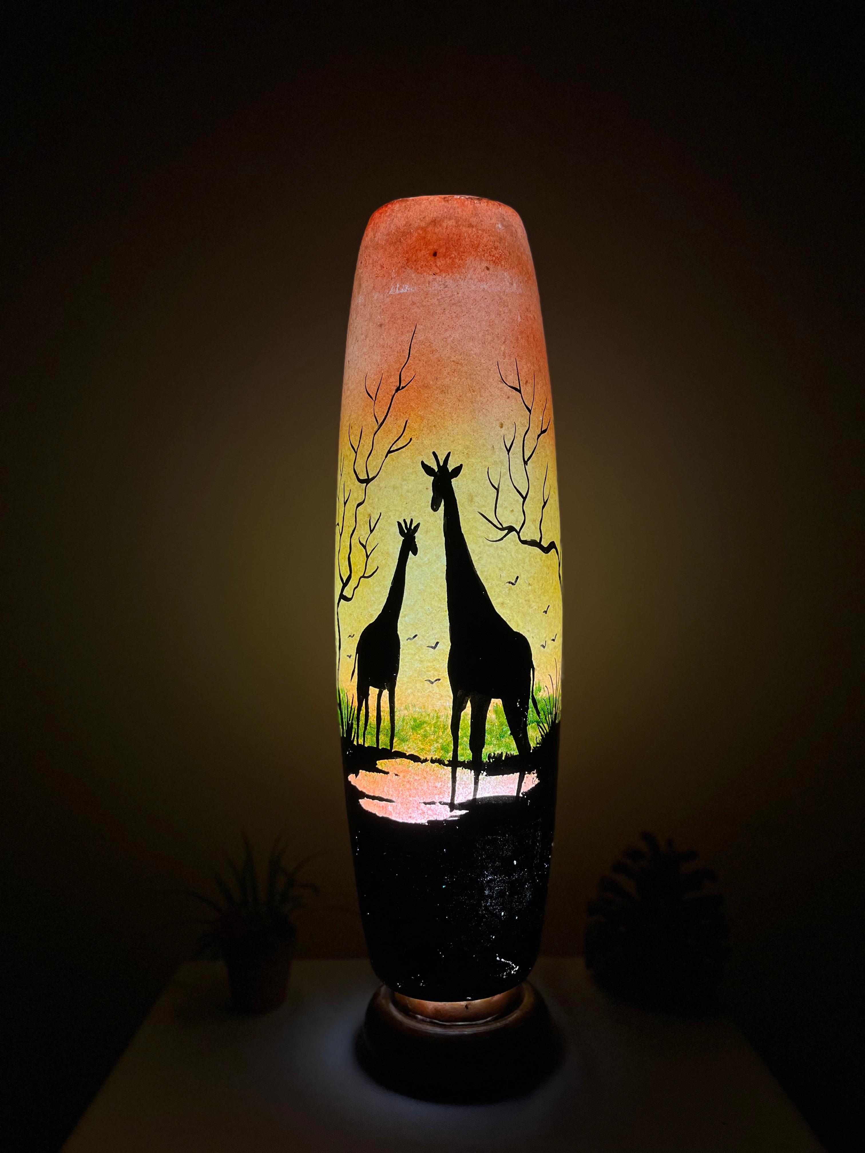 Handmade Camel Skin Table Lamp - Bottle Shape African Safari Design | Traditional Multan Naqashi Art | 12" 16" 21" Sizes